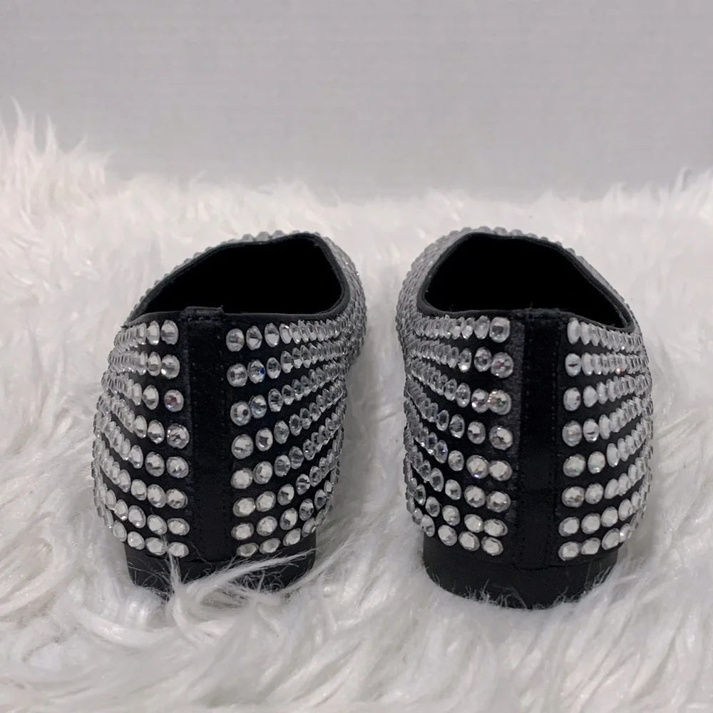 STEVE Madden Black Rhinestone Flats NEW